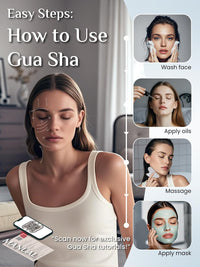 Rena Chris Stainless Steel Gua Sha, Metal Gua Sha for Jawline Sculpting and Puffiness Reducing, Facial Massage Tool, Skin Care Gift (Silver)