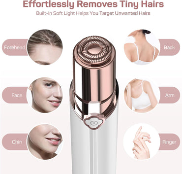Facial Hair Remover for Women,Hair Removal Device Rechargeable Epilator for Women for Face Included 2 x Replacement Heads, Painless Lady Shavers, for Lip,Mustache, Chin