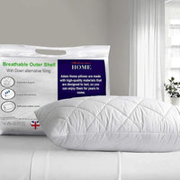 Adam Home Pillows 2 Pack Hotel Quality with Quilted Cover Hypoallergenic & Dust Mite Resistant Filling – Ideal for Stomach, Back and Side Sleepers Down Alternative Hotel Pillows