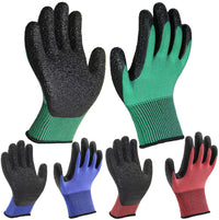 PROGANDA Gardening Gloves 3 Pairs Ultra-Grip Work Gloves Non-Slip Latex Coated Colourful Garden Gloves Verstile for House Car Cleaning Fishing Outdoor Tasks