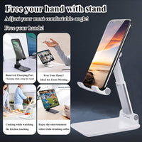 2 Pcs Cell Phone Stand, Adjustable Angle Height Phone Stand for Desk, Fully Foldable/Portable Phone Holder, Compatible for iPhone 16/15/14/13/12/Smartphones