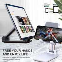 2 Pcs Cell Phone Stand, Adjustable Angle Height Phone Stand for Desk, Fully Foldable/Portable Phone Holder, Compatible for iPhone 16/15/14/13/12/Smartphones