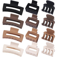 3 Styles Hair Clips for Women Small Medium Big Claw Clips for Thin Thick Hair 12 Pcs Hair Claw Clips Hair Clips Combination Hair Accessories for Women (Brown)