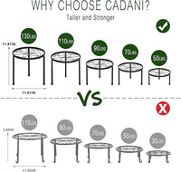 CADANI 5-Pack Metal Plant Stands for Outdoor Indoor, Anti-Rust Iron Flower Pot Stand, Heavy Duty Plant Pot Shelf for Multiple Plant, Decoration Racks for Home, Patio & Garden