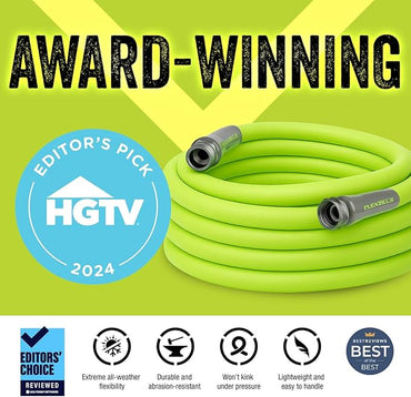 Flexzilla Garden Hose 5/8 in. x 50 ft, Heavy Duty, Lightweight, Durable, ZillaGreen - HFZG550YW-E - Cart Shape
