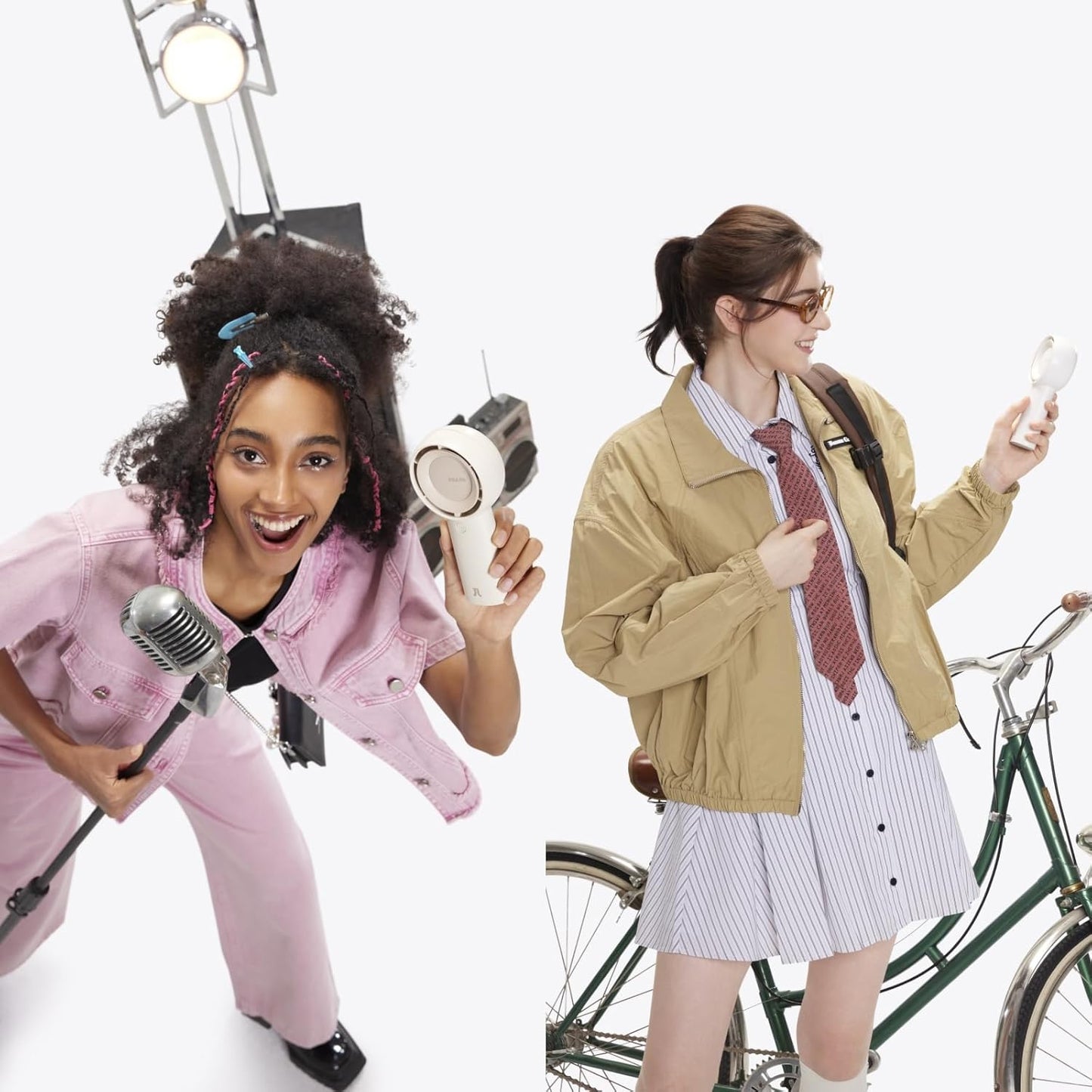 JISULIFE Handheld Turbo Fan [16H Max Cooling Time] Mini Portable Hand, 4000mAh USB Rechargeable Personal, Battery Operated Pocket Fan with 5 Speeds for Travel/Outdoor/Home/Office - Brown