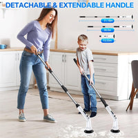 Airlovers Electric Spin Scrubber 2025 - Upgraded Power Scrubber with 3 Angle Adjustments & 8 Replaceable Brush Heads | Ideal for Floors & More