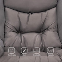 Welnow Lazy Chair with Ottoman, Modern Lounge Accent Chair with Armrests and a Side Pocket, Leisure Sofa Armchair, Reading Armchair with Footrest for Small Space, Dark Grey