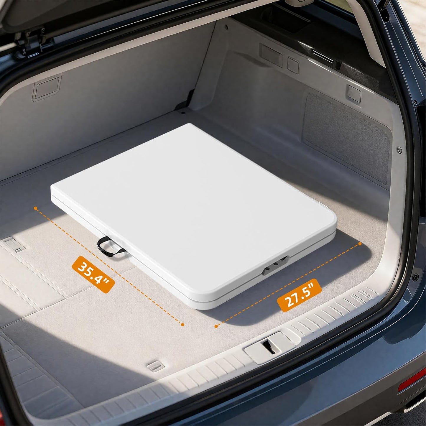 6ft Folding Table - Heavy Duty Portable Table for Parties, Camping & BBQs, Folds in Half for Easy Storage, No Assembly Required, White