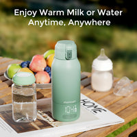 Momcozy Portable Bottle Warmer – Dual Heating for Breast Milk & Water, Fast & Wireless, 17oz Capacity, Travel-Ready