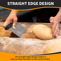 ALLTOP Bench Scraper & Chopper for Kitchen - Ideal Baking Essential Utensil,Stainless Steel Pastry/Dough/Food Cutter Tool for Cake Pizza Bread,Cooking - 1 Pack,Black