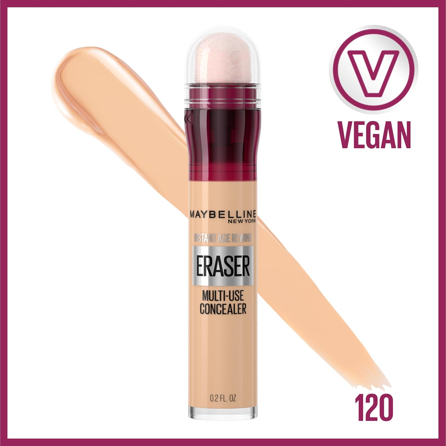 Maybelline Instant Age Rewind Eraser Dark Circles Treatment Multi-Use Concealer, 120, 1 Count (Packaging May Vary) - Cart Shape