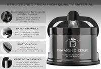 Diamond Edge No.1 Knife Sharpener – Safe & Compact Manual Knife Sharpener for Any Knife - Knives Sharpener Suitable for Serrated & Outdoor Blades – Professional Quality, Black
