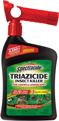 Spectracide Triazicide Insect Killer For Lawns & Landscapes Concentrate (Ready-To-Spray), Protects Lawns, Vegetables, Fruit & Nut Trees, Roses, Flowers & Shrubs, 32 fl Ounce