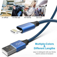 [Apple MFi Certified] 6Pack 3/3/6/6/6/10 FT iPhone Charger Nylon Braided Fast Charging Lightning Cable Compatible iPhone 14 Pro/13 mini/13/12/11 Pro MAX/XR/XS/8/7/Plus/6S/SE/iPad