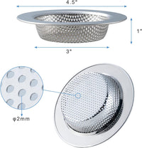 2 Pcs Sink Strainer for Most Kitchen Sink Drain Basket, Upgraded Double-Layer Safe Design Kitchen Sink Strainer (Outer Diameter 4.5 Inch)