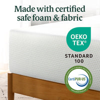 ZINUS 10 Inch Queen Green Tea Memory Foam Mattress [New Version], Fiberglass free, Medium Firm Feel, Zoned Pressure Relief, Certified Safe Foams & Fabric, Mattress in A Box