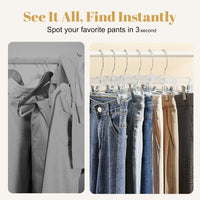 HOUSE DAY 12-Pack 14" Clear Plastic Skirt Hangers with Clips & Swivel Hook - Cart Shape