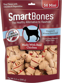 SmartBones Mini Bones with Real Chicken 56 Count, Rawhide-Free Chews for Dogs