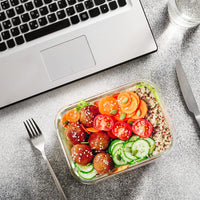 MCIRCO 24-Piece Glass Food Storage Containers with Snap Locking Lids, Glass Meal Prep Containers Set, Airtight Lunch Containers, Microwave, Oven,Freezer and Dishwasher Friendly