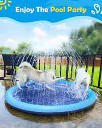 Peteast 67" Dog Splash Pad for Large Dogs & Kids – Anti-Slip Outdoor Sprinkler Pad, 0.58mm Thick PVC Water Mat for Backyard Summer Play