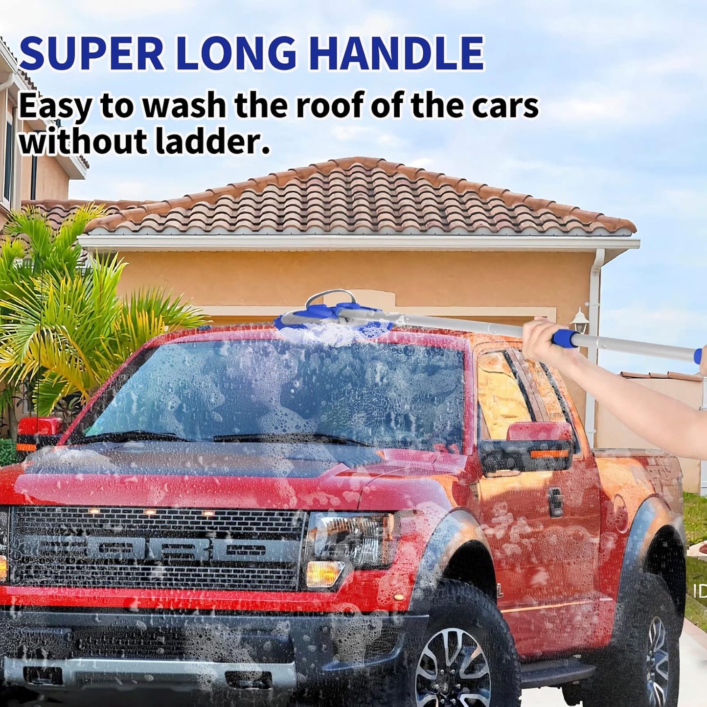 Wontolf 62'' Car Wash Brush Kit with Long Handle, Chenille Microfiber Car Wash Mop Mitt Scratch-Free Car Detailing Cleaning Brush Care Kit Car Cleaning Supplies for Cars RV Truck Boat