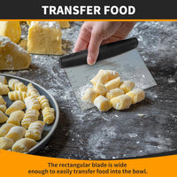 ALLTOP Bench Scraper & Chopper for Kitchen - Ideal Baking Essential Utensil,Stainless Steel Pastry/Dough/Food Cutter Tool for Cake Pizza Bread,Cooking - 1 Pack,Black