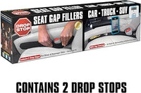 Drop Stop - The Original Patented Car Seat Gap Filler (As Seen On Shark Tank) - Between Seats Console Organizer, Set of 2 and Slide Free Pad and Light