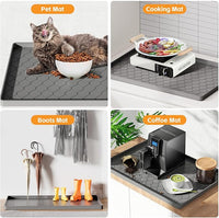 Silicone Under Sink Mat 34" x 22", Kitchen Essentials and Gadgets, Shelf Liner and Cabinet Protector, Home Organizers and Storage, Waterproof Bathroom Tray