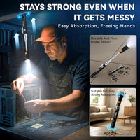 VIBELITE Extendable Magnetic Flashlight with Telescoping Magnet Pickup Tool-Cool Gadget Gifts Stocking Stuffers for Men, Teen Boys, Husband, Dad, Father, Mechanic, Him, Women, Black