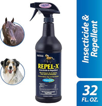 Farnam Repel-X Ready-To-Use Fly Spray, Insecticide And Repellent For Horses And Dogs, 32 Fluid Ounces, 1 Quart Bottle With Trigger Sprayer