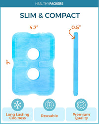 Healthy Packers Slim Ice Packs for Lunch Boxes & Coolers – Reusable, Long-Lasting Freezer Packs for Travel, Beach, Camping, and Office Use (Set of 4)