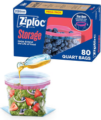 Ziploc Gallon Food Storage Slider Bags, Power Shield Technology for More Durability, 104 Bags Total