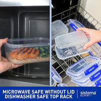 Sistema KLIP IT PLUS Leakproof Food Storage Containers | 1 L | Airtight, Stackable & Nestable Meal Prep Containers with Lids | School Lunch Boxes | BPA-Free | 3 Count