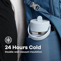 Hydro Flask Water Bottle - Insulated Stainless Steel - Wide Straw Lid, Non Spill, Leakproof in 32 Oz Black