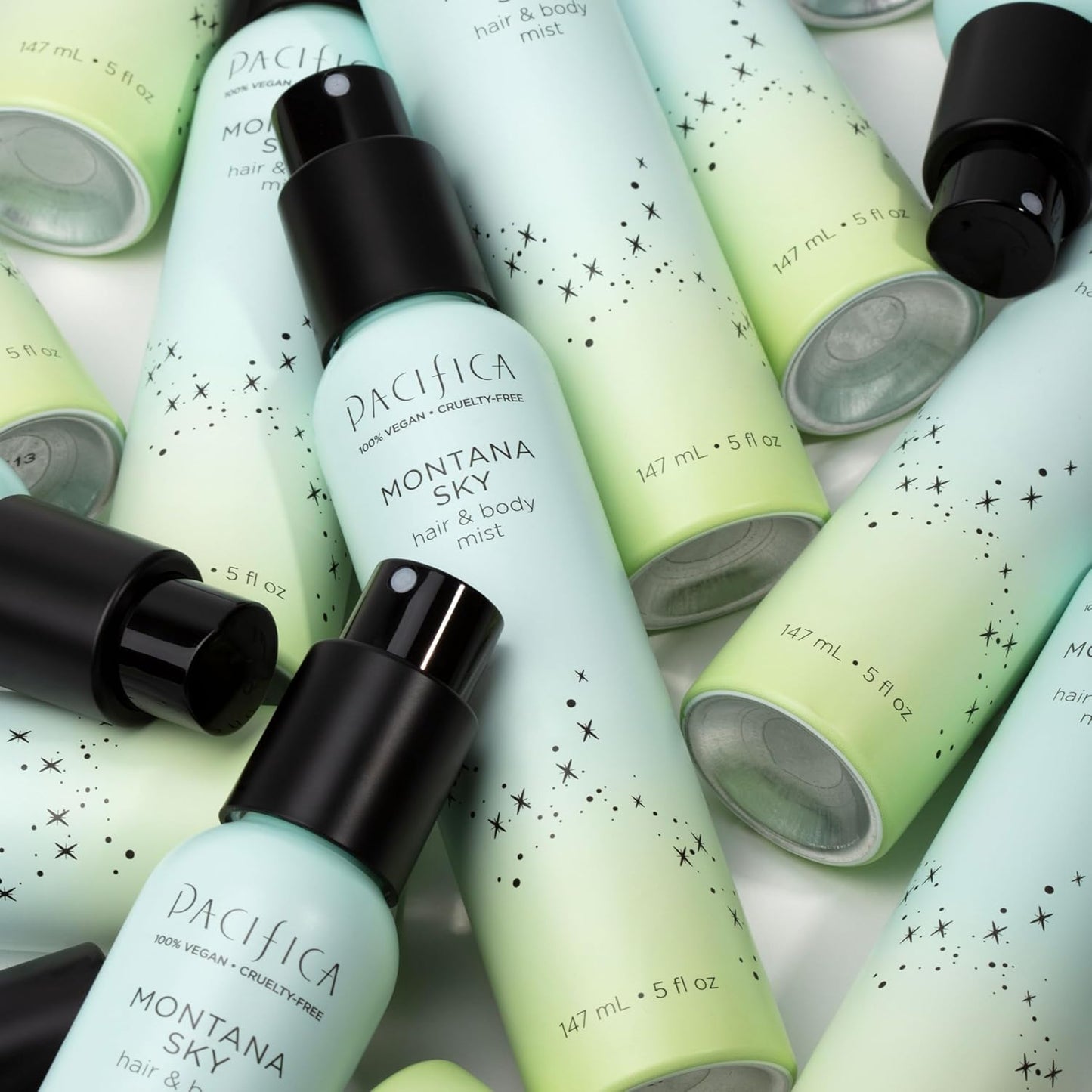 Pacifica Hair Mist Perfume & Full Body Spray for Women - Montana Sky Body Mist Fragrance w/Cedarwood, Elderflower, Black Pepper, Sage & Sandalwood Clean Beauty Alcohol-Free, Vegan & Cruelty-Free 5 oz - Cart Shape