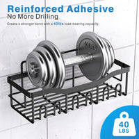 5-Pack Rustproof Stainless Steel Shower Caddy Set– No Drill Adhesive Bathroom Organizer, Space-Saving Shower Shelves for Apartment Essentials, Bathroom/Kitchen Storage Home Decor-L Size