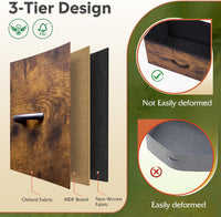 WLIVE Dresser with 4 Drawers, Fabric Storage Tower, Organizer Unit for Bedroom, Hallway, Entryway, Closets, Sturdy Steel Frame, Wood Top, Easy Pull Handle, Rustic Brown Wood Grain Print