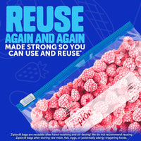 Ziploc Quart Food Storage Freezer Slider Bags, Power Shield Technology for More Durability, 34 count, 4 Pack, 136 Total (Packaging May Vary)