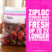 Ziploc Quart Food Storage Bags, Stay Open Design with Stand-Up Bottom, Easy to Fill, 136 Count