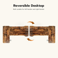 59 Inch L Shaped Standing Desk Adjustable Height, Electric Corner Standing Desk, Sit Stand Computer Table with Reversiable Splice Board, Rustic Brown