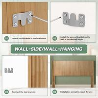 Wood Headboard Queen Size, 64.6" Wide Wooden Queen Headboard Only, Modern Farmhouse Headboards, Wall Mounted Fluted Panel, Wingback Boho Headboards, Natural