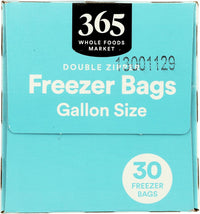 365 by Whole Foods Market, Gallon Size Freezer Bags, Double Zipper, 30 Count