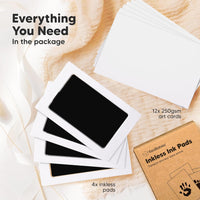 4-Pack Inkless Baby Hand and Footprint Kit - Mess Free Ink Pad for Newborn Keepsake, Dog Nose & Paw Print Kit, Clean Touch Ink Pad for Baby Hand & Footprints, Ideal New Mom Gifts (Jet Black)