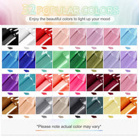 JODSONE 36 PCS Gel Nail Polish Set - 32 Colors, Base Coat, Top Coat, Gifts for Women - Cart Shape