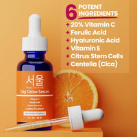 SeoulCeuticals 20% Vitamin C & Hyaluronic Acid Serum - Anti-Aging & Wrinkle 1oz - Cart Shape