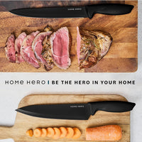 Home Hero Ultra-Sharp Stainless Steel Kitchen Knife Set - Chef Knives Set (11 pcs Set - Black with Sheath)