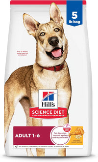 Hill's Science Diet Adult 1-6, Adult 1-6 Premium Nutrition, Dry Dog Food, Chicken & Barley, 5 lb Bag - Cart Shape