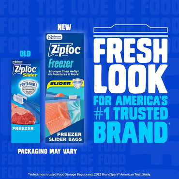 Ziploc Quart Food Storage Freezer Slider Bags, Power Shield Technology for More Durability, 34 count, 4 Pack, 136 Total (Packaging May Vary)