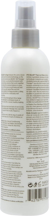 BioSilk for Dogs Silk Therapy Detangling Plus Shine Mist for Dogs | Best Detangling Spray for All Dogs & Puppies for Shiny Coats and Dematting | 8 Oz Bottle (Packaging May Vary),WHITE (Pack of 1)
